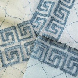 Luksusowa, Przezroczysta, Geometryczna, Haftowana Zasłona Okienna, Wysokiej Jakości Tiul, Szyta Na Miarę