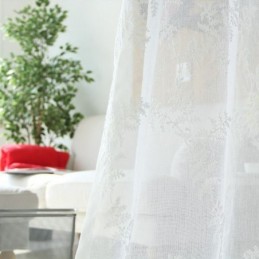 Biała Firanka Wykonana Na Wymiar, Haftowana Tiulowa Zasłona Do Salonu, Sypialni