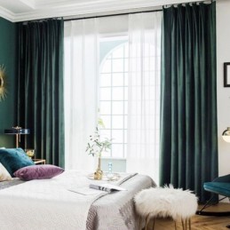 Max Blackout Curtain Zasłona Na Wymiar Imitacja Aksamitu Ciemny Jednolity Kolor Sypialnia