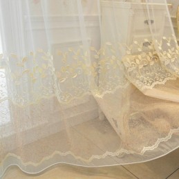 Zasłona Nordic Sheer Zasłona Na Wymiar Haft Winorośli Salon Sypialnia