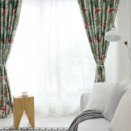 Zasłona Zaciemniająca Flamingo Na Wymiar Zasłona Na Wymiar Motyw Dżungli Zwierzęcej