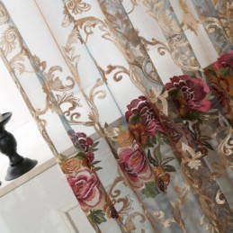 Zasłona Nordic Sheer Zasłona Na Wymiar Luksusowa Oddychająca Haftowana Do Salonu