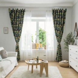Zasłony O Wysokiej Precyzji W Stylu Amerykańskim Z Nadrukiem Liści