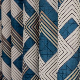 Zasłony Chenille Geometryczny Nadruk Styl Nordycki Zaciemniające