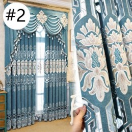 Zasłona Chenille Semi Blackout Zasłona Na Wymiar Haft Europejski Kwiatowy Do Salonu Sypialni