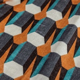 Zasłona Chenille Zasłona Na Wymiar Styl Skandynawski Geometryczny Nadruk Zaciemniająca