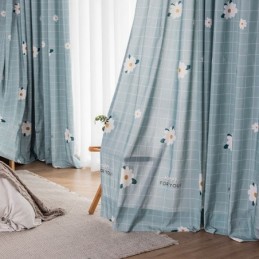 Zasłona Bawełniana Zasłona Na Wymiar Z Nadrukiem Kwiatowym W Stylu Nordyckim