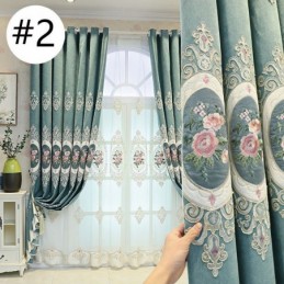 Zasłony Z Haftem Szenilowym W Stylu Europejskim, Kwiatowe Do Salonu, Sypialni