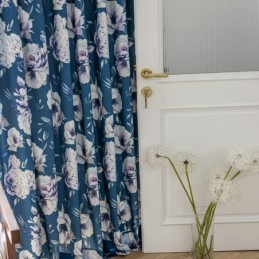 Zasłona Z Nadrukiem Kwiatowym Zasłona Na Wymiar Styl Skandynawski Bawełna