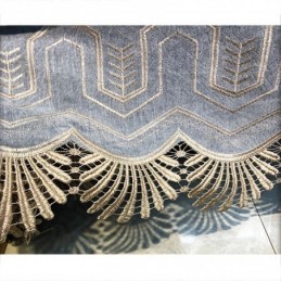 Zasłony Nordic Chenille Fawn Haft Półzaciemniające Do Salonu Sypialni