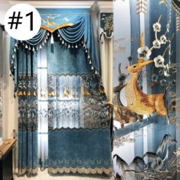 Zasłony Nordic Chenille Fawn Haft Półzaciemniające Do Salonu Sypialni