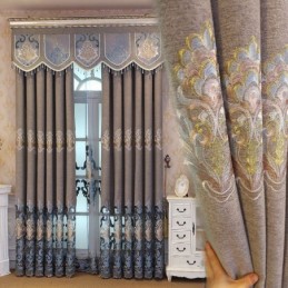 Zasłona Ingni Semi Blackout Zasłona Na Wymiar Haft Europejski Kwiatowy Do Salonu