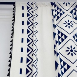 Zasłony Lniane W Stylu Nordyckim Z Nadrukiem Geometrycznym Do Salonu I Sypialni