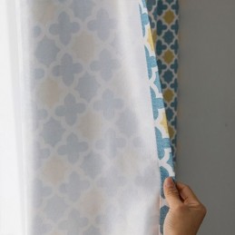 Zasłona Na Wymiar Zasłona Geometryczna Z Nadrukiem W Stylu Nordyckim