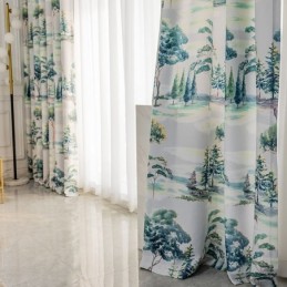 Zasłony Las Drukowane Amerykański Styl