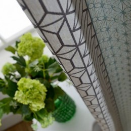 Nordic Cotton Linen Blackout Curtain Zasłona Wykonana Na Wymiar Geometryczny Żakard Do Salonu Sypialni
