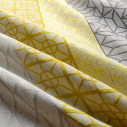 Nordic Cotton Linen Blackout Curtain Zasłona Wykonana Na Wymiar Geometryczny Żakard Do Salonu Sypialni
