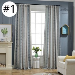 Nordic Cotton Linen Blackout Curtain Zasłona Wykonana Na Wymiar Geometryczny Żakard Do Salonu Sypialni