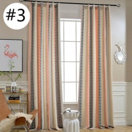 Nordic Cotton Linen Blackout Curtain Zasłona Wykonana Na Wymiar Geometryczny Żakard Do Salonu Sypialni
