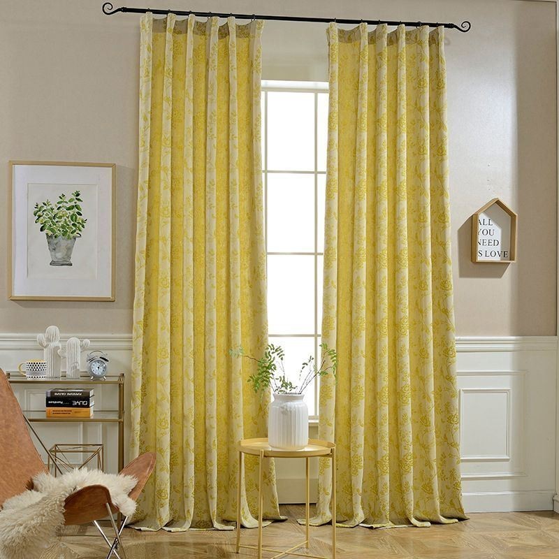 Nordic Blackout Curtains Floral Jacquard Polycotton Curtain Zasłona Na Wymiar Do Salonu Sypialni