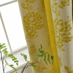 Nordic Blackout Curtains Floral Jacquard Polycotton Curtain Zasłona Na Wymiar Do Salonu Sypialni