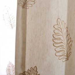 Nordic Cotton Linen Blackout Curtain Zasłona Wykonana Na Wymiar Haft Liści Do Salonu Sypialni