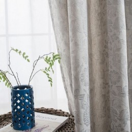Nordic Blackout Curtain Zasłona Na Wymiar Len Roślina Żakard Do Salonu Sypialni