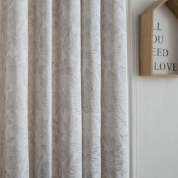 Nordic Blackout Curtain Zasłona Na Wymiar Len Roślina Żakard Do Salonu Sypialni