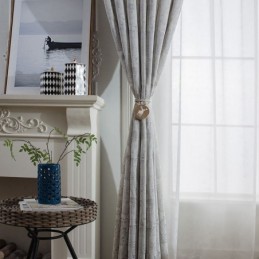 Nordic Blackout Curtain Zasłona Na Wymiar Len Roślina Żakard Do Salonu Sypialni