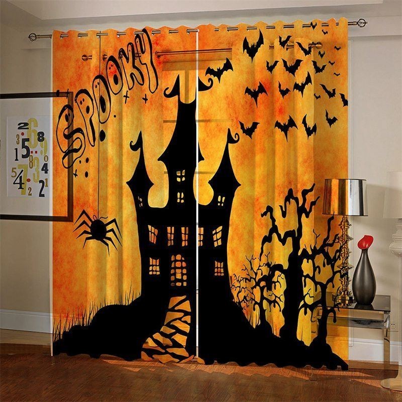 Zasłony Halloween Druk Cyfrowy Styl Amerykański