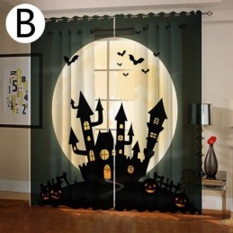 Zasłony Halloween Druk Cyfrowy Styl Amerykański