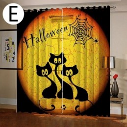 Zasłony Halloween Druk Cyfrowy Styl Amerykański