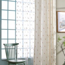 Zasłona Haftowana Kwiatowa Zasłona Na Wymiar Nordic Cotton Do Salonu Sypialni