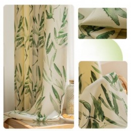 Zasłony American Chevron Ink Bamboo Leaf Printed