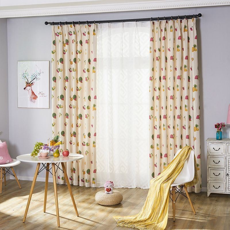 Nordic Cotton Blackout Zasłony Owocowe Nadruk Do Salonu Sypialni