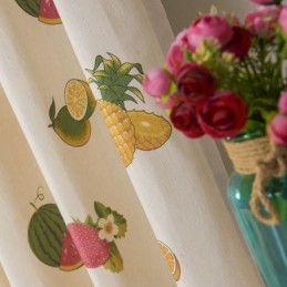 Nordic Cotton Blackout Zasłony Owocowe Nadruk Do Salonu Sypialni