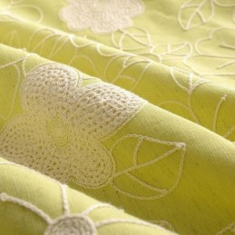 Nordic Cotton Linen Blackout Curtain Zasłona Na Wymiar Haft Kwiatowy Do Salonu Sypialni