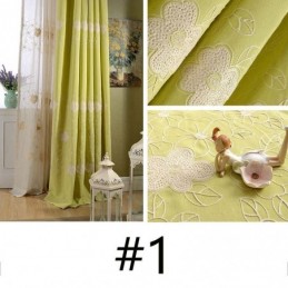 Nordic Cotton Linen Blackout Curtain Zasłona Na Wymiar Haft Kwiatowy Do Salonu Sypialni