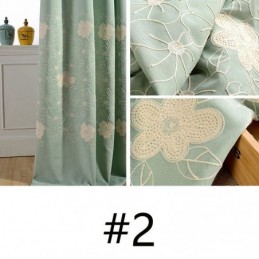 Nordic Cotton Linen Blackout Curtain Zasłona Na Wymiar Haft Kwiatowy Do Salonu Sypialni
