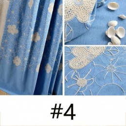 Nordic Cotton Linen Blackout Curtain Zasłona Na Wymiar Haft Kwiatowy Do Salonu Sypialni