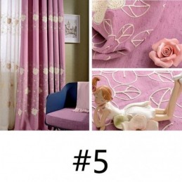 Nordic Cotton Linen Blackout Curtain Zasłona Na Wymiar Haft Kwiatowy Do Salonu Sypialni