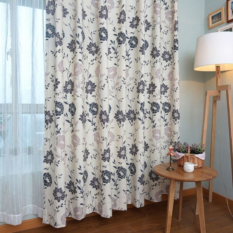 Nordic Cotton Blackout Zasłony Drukowane Kwiatowe Okno Do Salonu Sypialni
