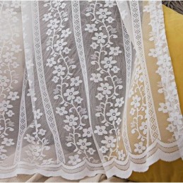 Francuska Koronka Floret Voile Sheer Curtain Panel Zasłonowy Wykonany Na Wymiar Balkon Salon Jeden