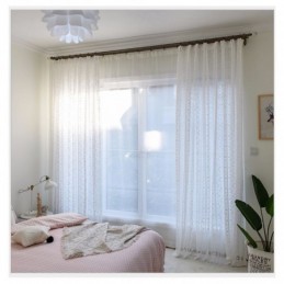 Francuska Koronka Floret Voile Sheer Curtain Panel Zasłonowy Wykonany Na Wymiar Balkon Salon Jeden