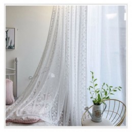 Francuska Koronka Floret Voile Sheer Curtain Panel Zasłonowy Wykonany Na Wymiar Balkon Salon Jeden