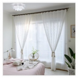 Francuska Koronka Floret Voile Sheer Curtain Panel Zasłonowy Wykonany Na Wymiar Balkon Salon Jeden