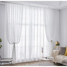 Francuska Koronka Floret Voile Sheer Curtain Panel Zasłonowy Wykonany Na Wymiar Balkon Salon Jeden