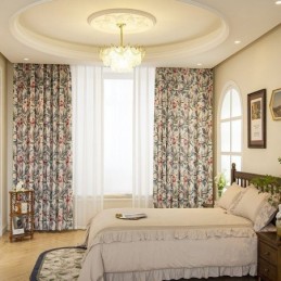 Zasłony American Polycotton Curtain Made To Measure Curtain Plants Printed Blackout Curtains