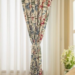 Zasłony American Polycotton Curtain Made To Measure Curtain Plants Printed Blackout Curtains