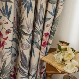 Zasłony American Polycotton Curtain Made To Measure Curtain Plants Printed Blackout Curtains